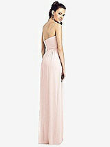 Rear View Thumbnail - Blush Slim Spaghetti Strap Chiffon Dress with Front Slit 