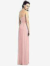 Rear View Thumbnail - Rose Slim Spaghetti Strap Chiffon Dress with Front Slit 