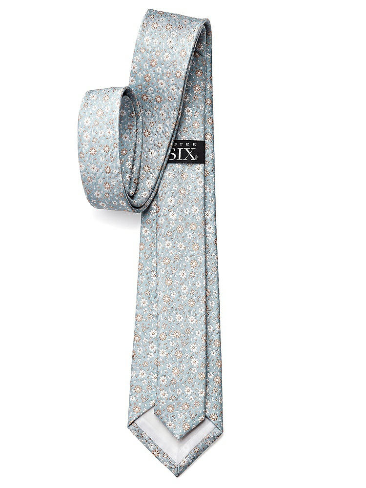 Back View - Icelandic/topaz/ivory Arnit Floral Jacquard Modern Necktie