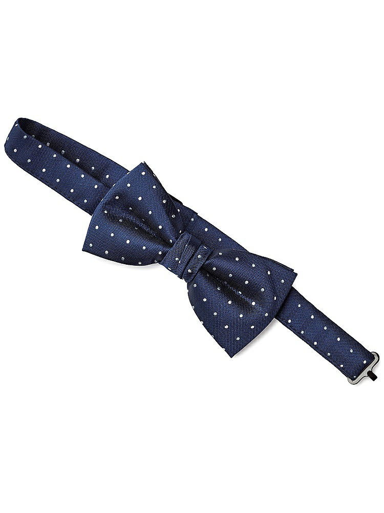 Back View - Sofia Blue/mist/ivory Modern Polka Dot Pre-Tied Bow-Tie