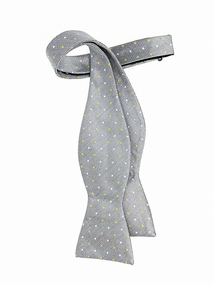 Back View - Platinum/marigold Polka Dot Modern Polka Dot Self-Tie Bow-Tie