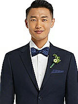 Front View Thumbnail - Sofia Blue/mist/ivory Modern Polka Dot Self-Tie Bow-Tie