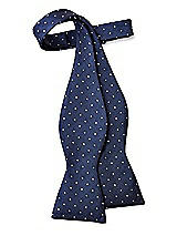 Rear View Thumbnail - Sofia Blue/mist/ivory Modern Polka Dot Self-Tie Bow-Tie