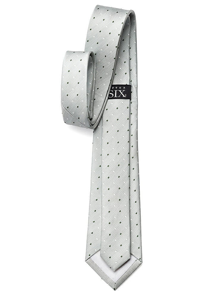 Back View - Willow/vineyard Green/ivory Modern Polka Dot 3" Necktie