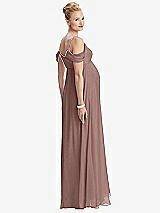 Rear View Thumbnail - Sienna Draped Cold-Shoulder Chiffon Maternity Dress