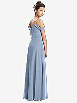 Rear View Thumbnail - Cloudy Draped Cold Shoulder Chiffon Juniors Dress