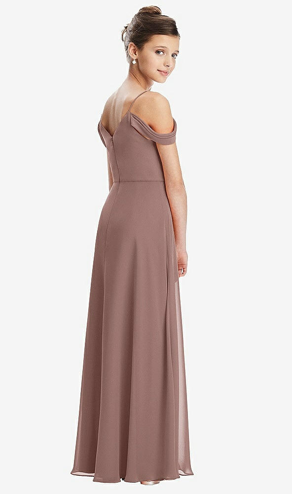 Back View - Sienna Draped Cold Shoulder Chiffon Juniors Dress