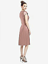 Rear View Thumbnail - Neu Nude Cap Sleeve V-Neck Satin Midi Dress with Pockets