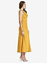 Side View Thumbnail - NYC Yellow Cowl-Neck Midi Tank Dress - Esme