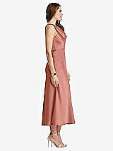 Side View Thumbnail - Desert Rose Cowl-Neck Midi Tank Dress - Esme