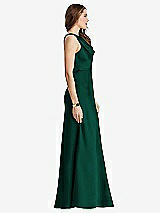 Side View Thumbnail - Hunter Green Cowl-Neck Maxi Tank Dress - Nova