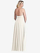 Alt View 2 Thumbnail - Ivory High Neck Chiffon Maxi Dress with Front Slit - Lela