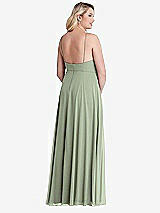 Alt View 2 Thumbnail - Sage High Neck Chiffon Maxi Dress with Front Slit - Lela