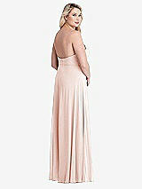 Alt View 2 Thumbnail - Blush Square Neck Chiffon Maxi Dress with Front Slit - Elliott