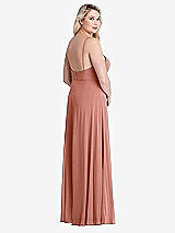 Alt View 2 Thumbnail - Desert Rose Square Neck Chiffon Maxi Dress with Front Slit - Elliott