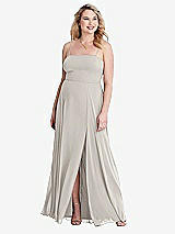 Alt View 1 Thumbnail - Oyster Square Neck Chiffon Maxi Dress with Front Slit - Elliott