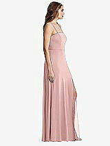 Side View Thumbnail - Rose Square Neck Chiffon Maxi Dress with Front Slit - Elliott