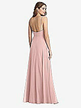 Rear View Thumbnail - Rose Square Neck Chiffon Maxi Dress with Front Slit - Elliott