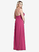 Alt View 2 Thumbnail - Tea Rose Square Neck Chiffon Maxi Dress with Front Slit - Elliott