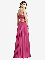 Rear View Thumbnail - Tea Rose Ruffled Chiffon Cutout Maxi Dress - Jessie