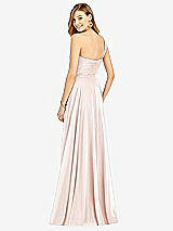 Rear View Thumbnail - Blush One-Shoulder Draped Chiffon Maxi Dress - Dani