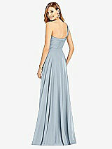 Rear View Thumbnail - Mist One-Shoulder Draped Chiffon Maxi Dress - Dani