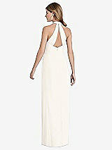 Front View Thumbnail - Ivory V-Neck Halter Chiffon Maxi Dress - Taryn