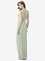 Rear View Thumbnail - Vintage Primrose Sage Sleeveless Draped Faux Wrap Maxi Dress - Dahlia