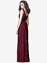 Rear View Thumbnail - Cabernet Draped V-Neck Shirred Chiffon Maxi Dress