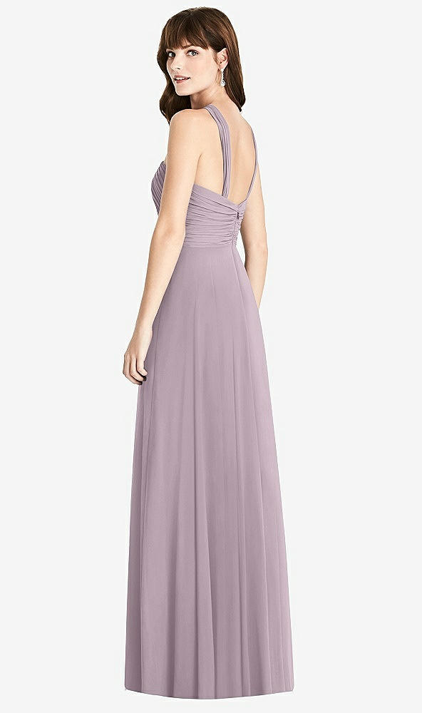 Back View - Lilac Dusk Twist Halter Chiffon Maxi Dress - James