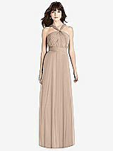 Front View Thumbnail - Topaz Twist Halter Chiffon Maxi Dress - James