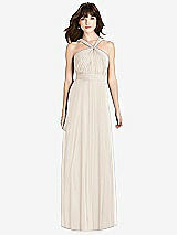 Front View Thumbnail - Oat Twist Halter Chiffon Maxi Dress - James