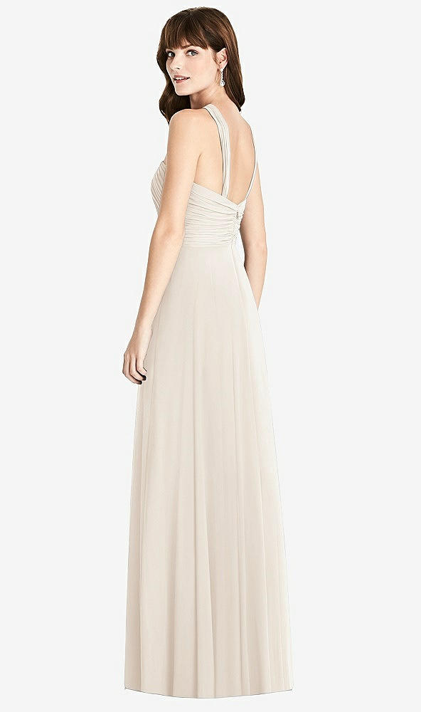 Back View - Oat Twist Halter Chiffon Maxi Dress - James