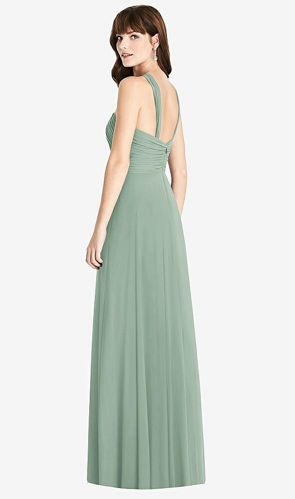 Back View - Seagrass Twist Halter Chiffon Maxi Dress - James