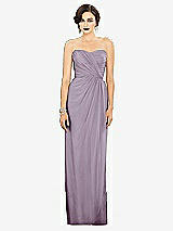 Alt View 1 Thumbnail - Lilac Haze Strapless Draped Chiffon Maxi Dress - Lila