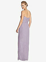 Rear View Thumbnail - Lilac Haze Strapless Draped Chiffon Maxi Dress - Lila