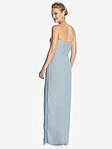 Rear View Thumbnail - Mist Strapless Draped Chiffon Maxi Dress - Lila