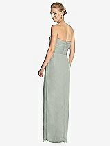 Rear View Thumbnail - Willow Green Strapless Draped Chiffon Maxi Dress - Lila