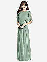 Rear View Thumbnail - Seagrass Split Sleeve Backless Maxi Dress - Lila