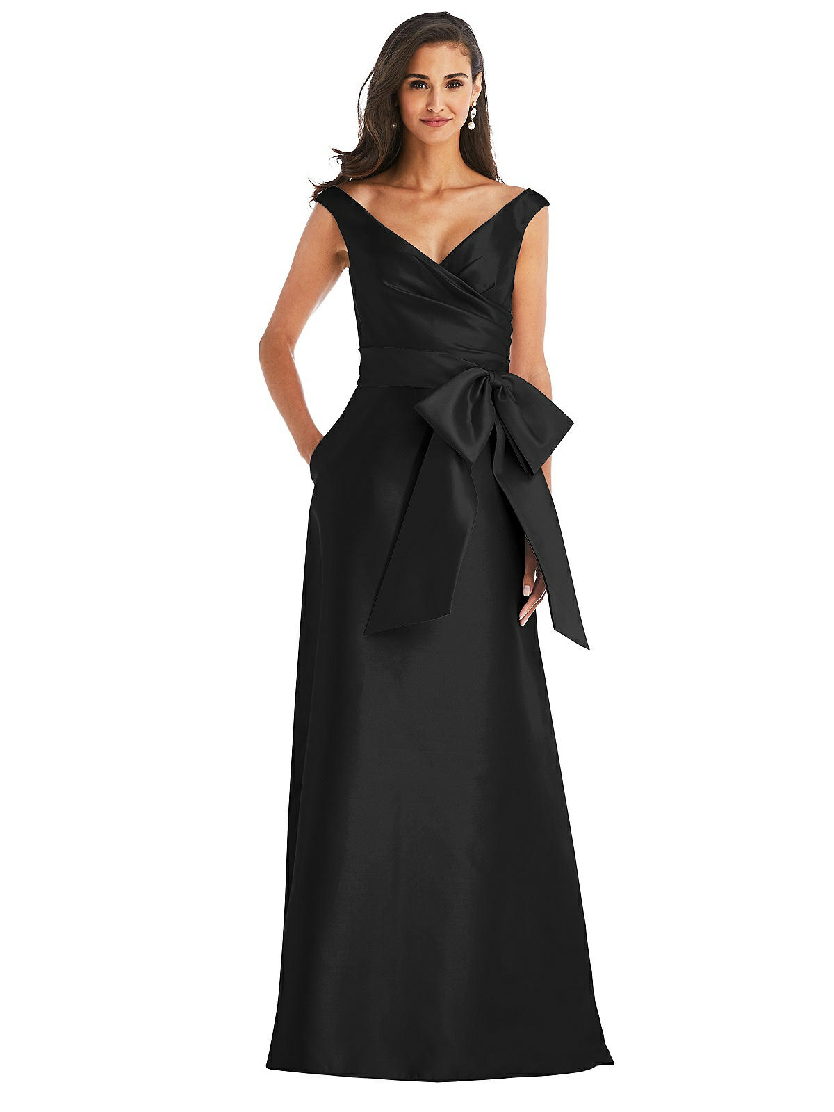 Off-the-Shoulder Multi Wear Convertible Bridesmaid Dresses Black