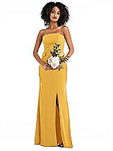 Alt View 1 Thumbnail - NYC Yellow Strapless Tuxedo Maxi Dress with Front Slit