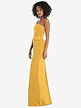 Side View Thumbnail - NYC Yellow Strapless Tuxedo Maxi Dress with Front Slit