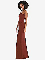 Side View Thumbnail - Auburn Moon Strapless Tuxedo Maxi Dress with Front Slit