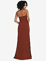 Rear View Thumbnail - Auburn Moon Strapless Tuxedo Maxi Dress with Front Slit