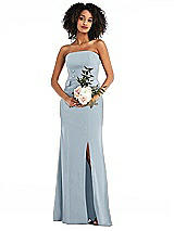 Alt View 1 Thumbnail - Mist Strapless Tuxedo Maxi Dress with Front Slit