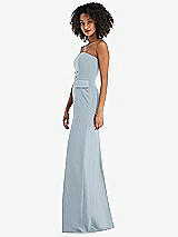 Side View Thumbnail - Mist Strapless Tuxedo Maxi Dress with Front Slit