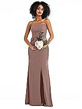 Alt View 1 Thumbnail - Sienna Strapless Tuxedo Maxi Dress with Front Slit