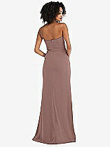 Rear View Thumbnail - Sienna Strapless Tuxedo Maxi Dress with Front Slit