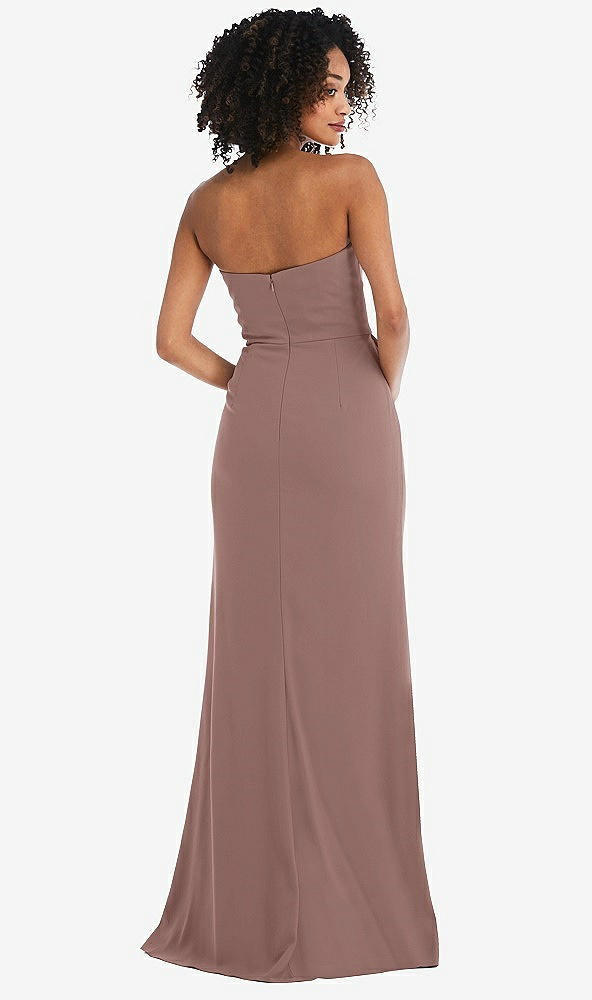 Back View - Sienna Strapless Tuxedo Maxi Dress with Front Slit