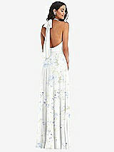 Alt View 4 Thumbnail - Bleu Garden High Neck Halter Backless Maxi Dress